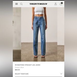 RHINESTONE STRAIGHT LEG JEANS